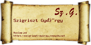 Szigriszt György névjegykártya